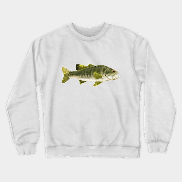 Largemouth Bass Crewneck Sweatshirt by Deisgns by A B Clark 